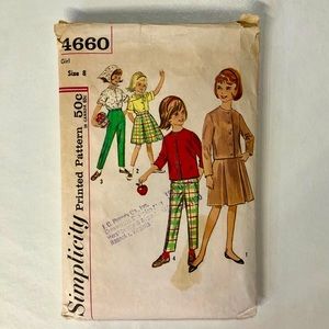 Circa 1962 “Simplicity 4660” Skirt Blouse Pants Scarf Cut Sewing Pattern (8)